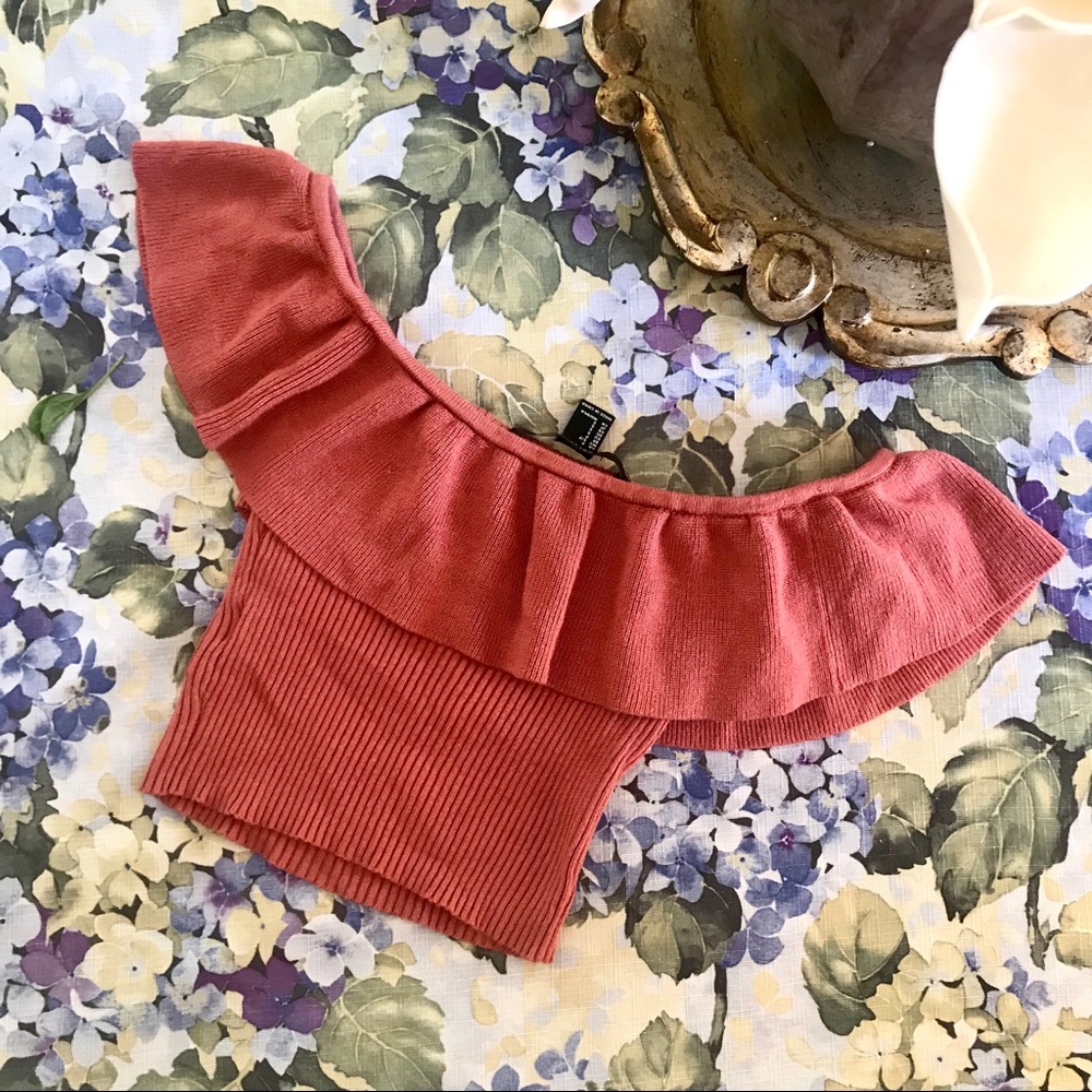 Forever21 Stretchy OTS sexy sweater crop - Picture 2 of 8